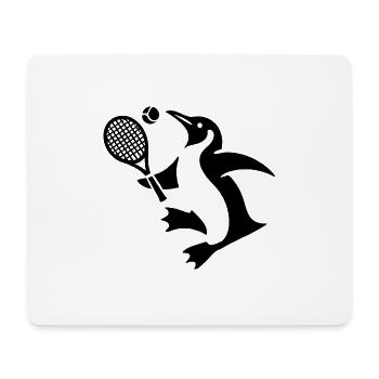 Penguin Tennis Tennis Player Silhouette - Mouse Pad (horizontal) - white - Front