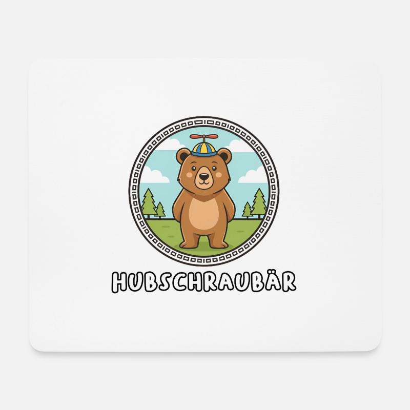 Hubschraubär - Mousepad (Querformat) - Weiß