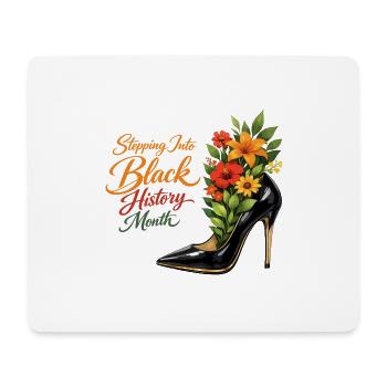 Stepping Into Black History Month High Heel Blumen - Mousepad (Querformat) - Weiß - Vorne