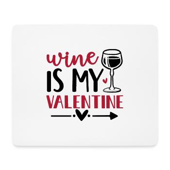 Design Wine is my valentine - Tapis de souris (format paysage) - blanc - Devant