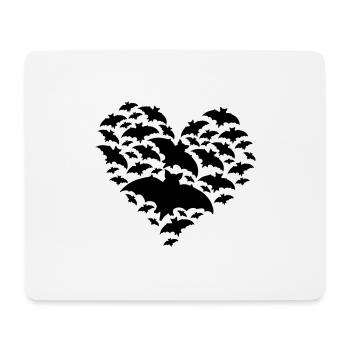 Fledermaus Herz Fledermäuse als Herzchen - Mousepad (Querformat) - Weiß - Vorne