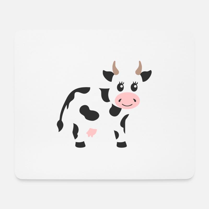 Kuh - Mousepad (Querformat) - Weiß