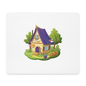 Märchen Haus Fischer mit Fisch und Boot - Mousepad (Querformat) - Weiß - Vorne