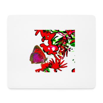 A butterfly in red, flower A732291 - Mouse Pad (horizontal) - white - Front