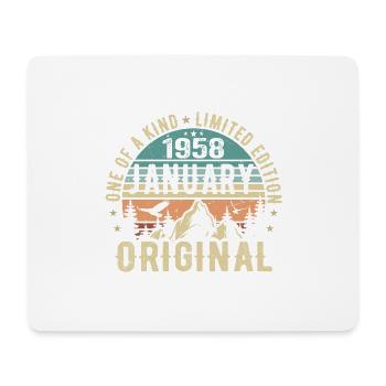 Geburtstagsgeschenk Januar 1958 - January 1958 - Mousepad (Querformat) - Weiß - Vorne