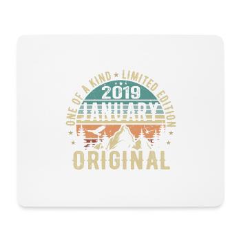 Geburtstagsgeschenk Januar 2019 - January 2019 - Mousepad (Querformat) - Weiß - Vorne