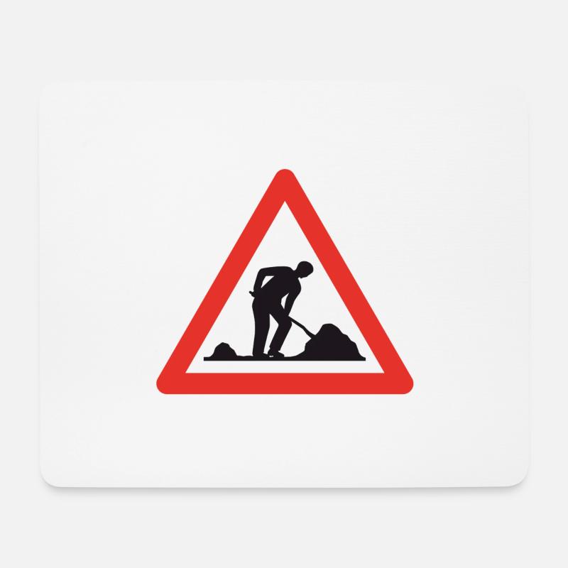 Achtung Baustelle! - Mousepad (Querformat) - Weiß