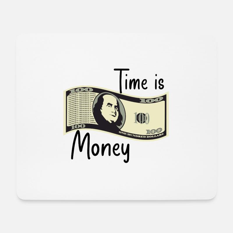 Zeit ist Geld - Mousepad (Querformat) - Weiß