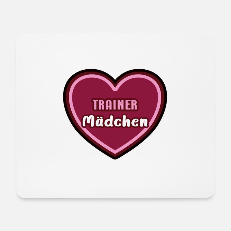 Trainer Mädchen Trainerin Girls Mannschaft Coach - Mousepad (Querformat) - Weiß