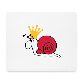 Schnecke Schneckenkönig mit Krone - Mousepad (Querformat) - Weiß - Vorne