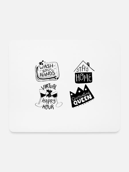 Quarantine Quarantäne Zu hause bleiben - Mousepad (Querformat) - Weiß