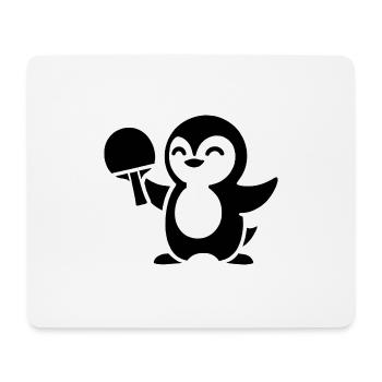 Minimalist Penguin Table Tennis Silhouette - Mouse Pad (horizontal) - white - Front
