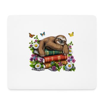 Livres sur les paresseux - Tapis de souris (format paysage) - blanc - Devant