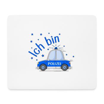 Polizeiauto Geburtstag Blau - Mousepad (Querformat) - Weiß - Vorne