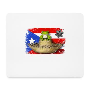 Puerto Rico Coqui Frog Boricua Flag - Mouse Pad (horizontal) - white - Front