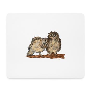 Eulen - Mousepad (Querformat) - Weiß - Vorne