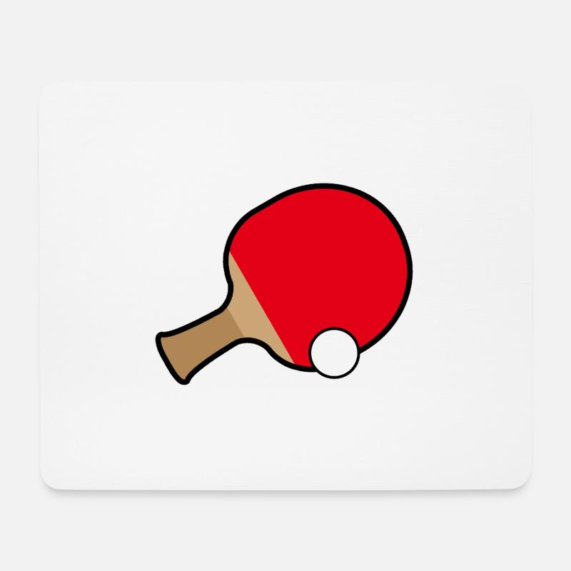 Tischtennis Illustration - Mousepad (Querformat) - Weiß