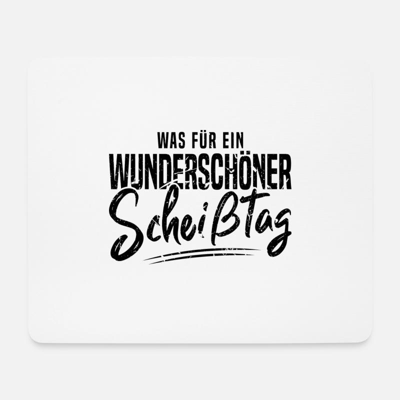 Lustiger Spruch Wunderschöner Scheisstag - Mousepad (Querformat) - Weiß