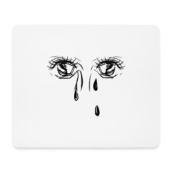 les yeux pleurent - Tapis de souris (format paysage) - blanc - Devant