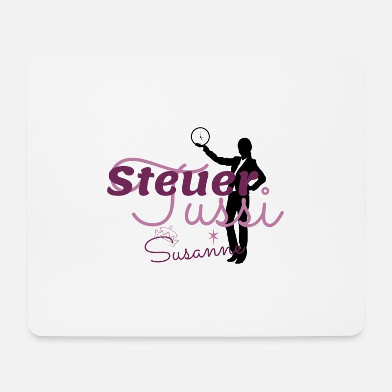 Steuertussi & Business Woman Susanne - Mousepad (Querformat) - Weiß