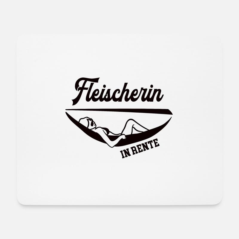 Fleischerin in Rente Rentenbeginn Fleischerei Frau - Mousepad (Querformat) - Weiß