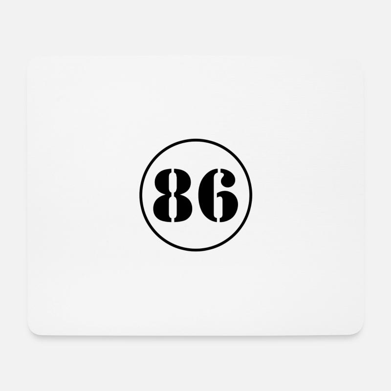 NUMBER 86 eighty six birthday gift - Mouse Pad (horizontal) - white
