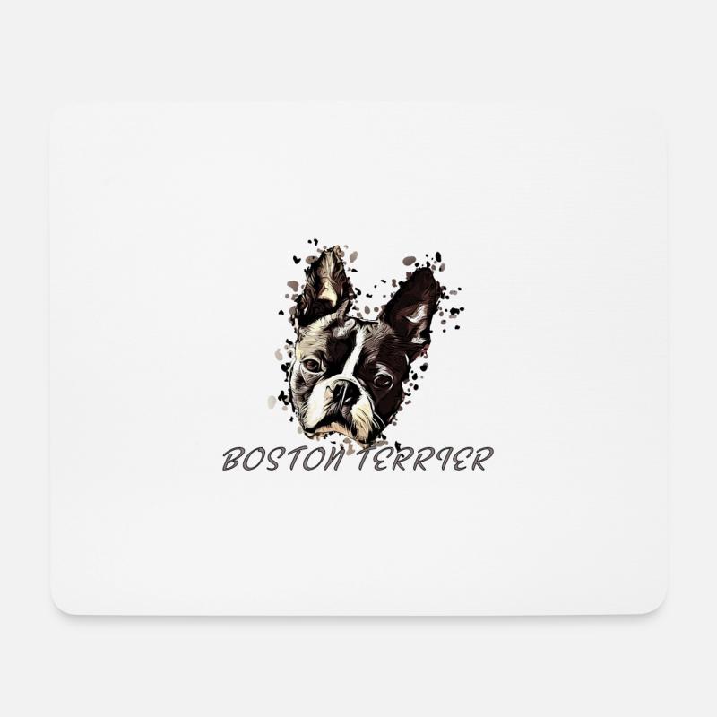 Boston Terrier Comic - Mousepad (Querformat) - Weiß
