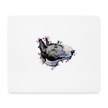 Miniature Bull Terrier Comic 4 - Mouse Pad (horizontal) - white - Front