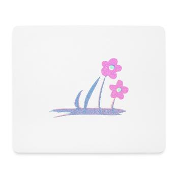 zwei blumen glitzer - Mousepad (Querformat) - Weiß - Vorne