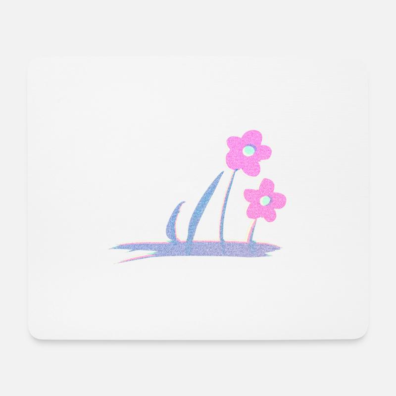 zwei blumen glitzer - Mousepad (Querformat) - Weiß