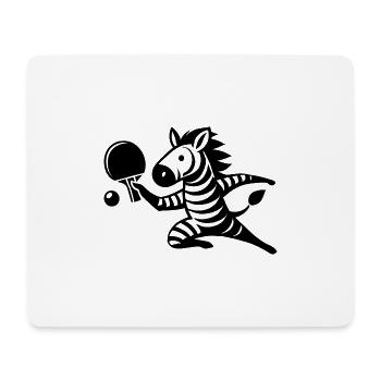 Zebra Tischtennis Spieler Ping Pong Silhouette - Mousepad (Querformat) - Weiß - Vorne