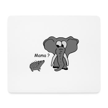 Igel verwechselt Elefant mit Mama - Mousepad (Querformat) - Weiß - Vorne