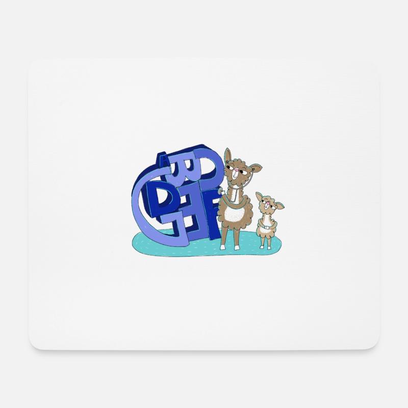 Doktor Lama mit blauen Buchstaben - Mousepad (Querformat) - Weiß