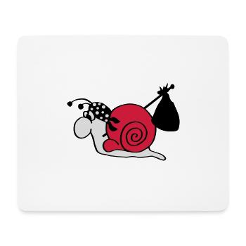 Piraten Schnecke auf Reisen - Mousepad (Querformat) - Weiß - Vorne