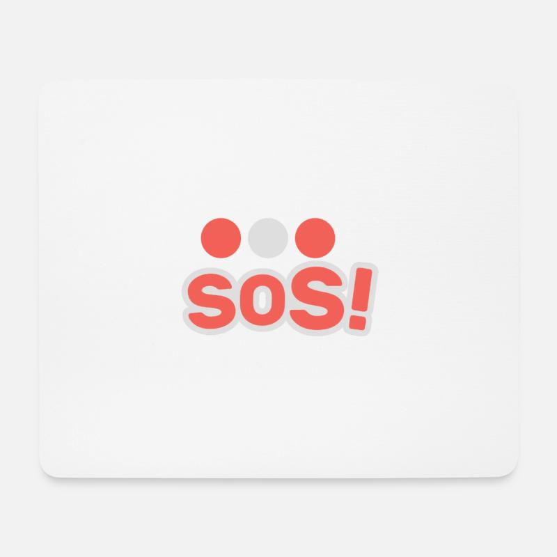 SOS! Zu Hilfe! - Mousepad (Querformat) - Weiß