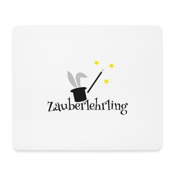 Zauberlerling Zyliner und Zauberstab mit Sternen - Mousepad (Querformat) - Weiß - Vorne