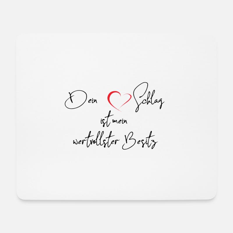 Dein Herzschlag - Mousepad (Querformat) - Weiß