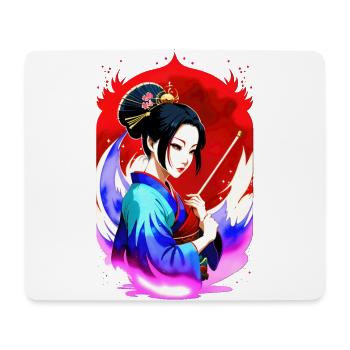 Geisha mystique - Style rétro - Tapis de souris (format paysage) - blanc - Devant