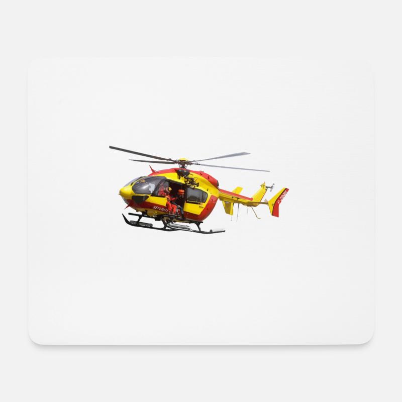helicoptere EC145 securité civile - Tapis de souris (format paysage) - blanc