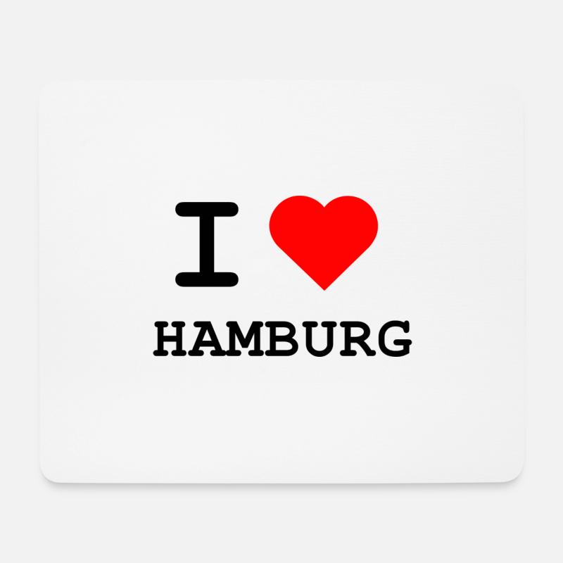 I love Hamburg / Ich liebe Hamburg - Mousepad (Querformat) - Weiß