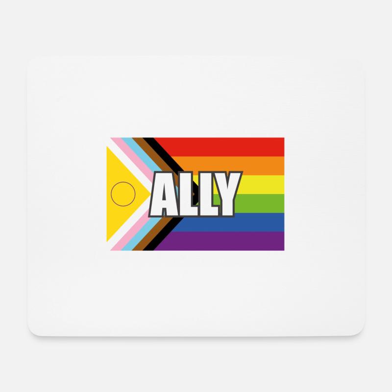 Ally Intersex Inclusive Pride Fortschritt Pride Flag - Mousepad (Querformat) - Weiß