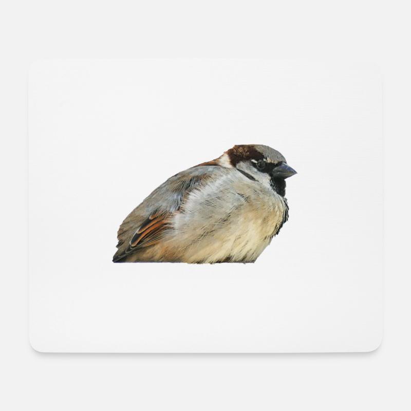 Pastell-Sperling im Wald - Mousepad (Querformat) - Weiß