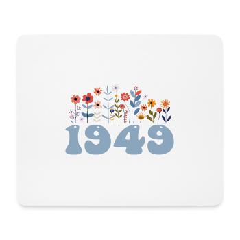 1949 Motif floral 1949 Thème floral Fleurs 1949 - Tapis de souris (format paysage) - blanc - Devant