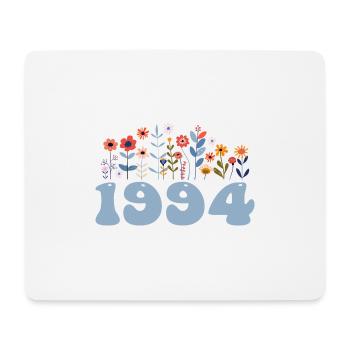 1994 Blumenmuster 1994 Blumen-thema Blumen 1994 - Mousepad (Querformat) - Weiß - Vorne
