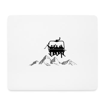 Winter - Skifahrer Sessellift - Mousepad (Querformat) - Weiß - Vorne