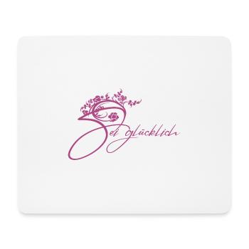 Be Happy Floral Lettering - Mouse Pad (horizontal) - white - Front