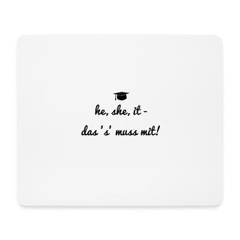 he she it - Mousepad (Querformat) - Weiß - Vorne