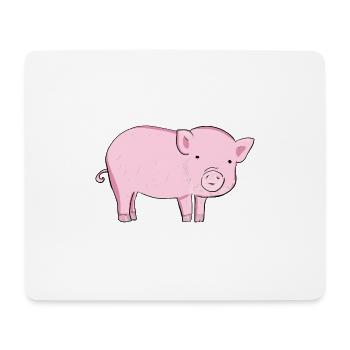 Pinkes cartoon Schwein Symbol Tier - Mousepad (Querformat) - Weiß - Vorne