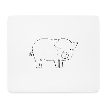 Cochon Symbole Animal - Tapis de souris (format paysage) - blanc - Devant