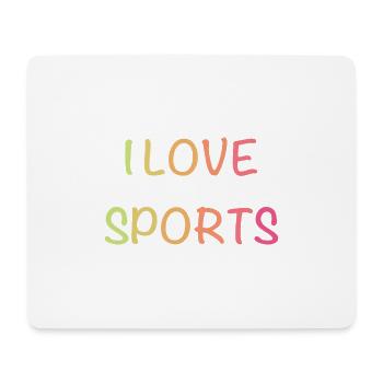 I Love Sports – Colorful Gradient Font - Mouse Pad (horizontal) - white - Front